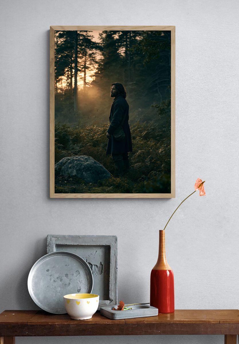 Misty Forest Portrait Photography Poster. — room view 3