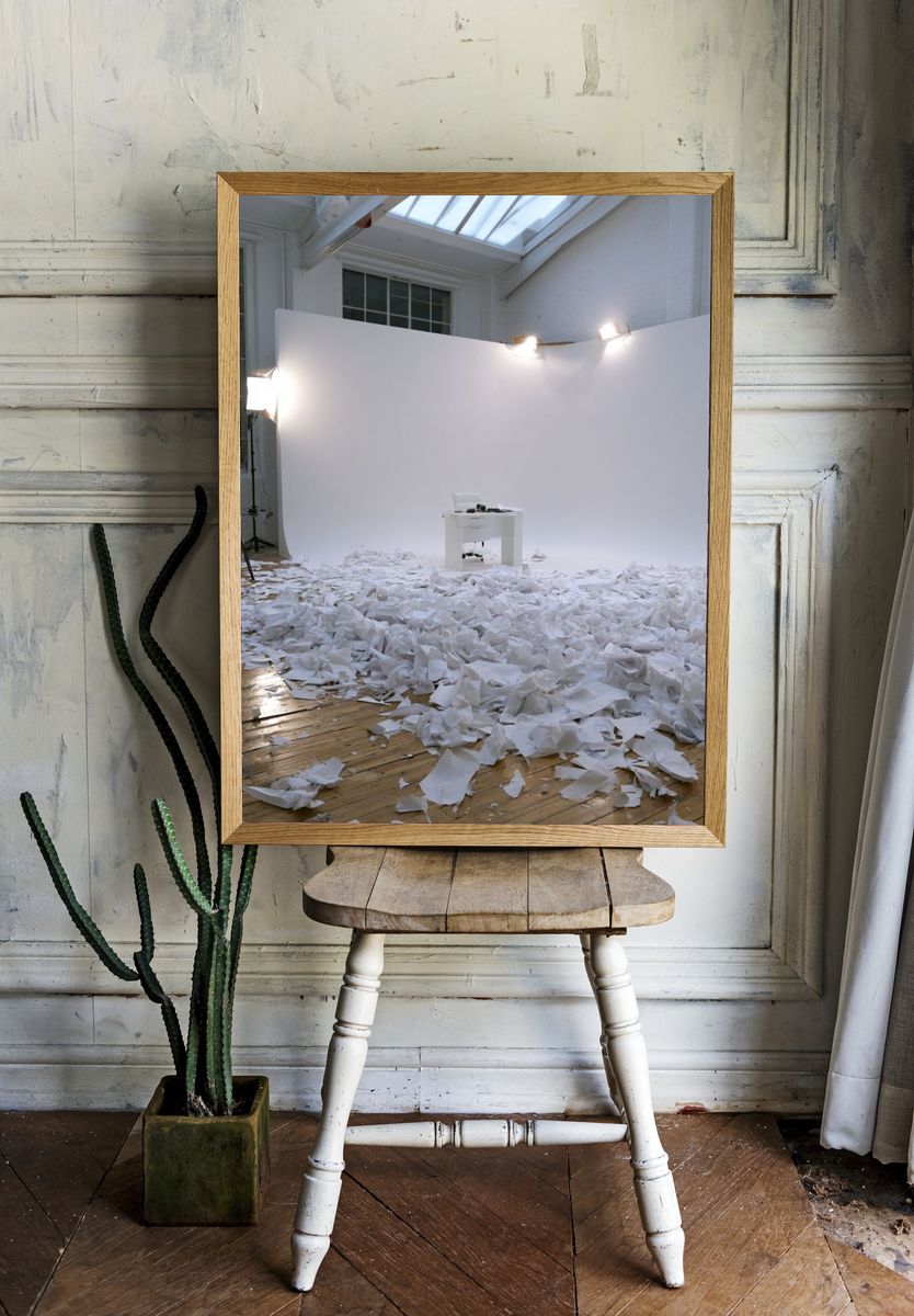 White Studio Installation Photography Poster. room preview