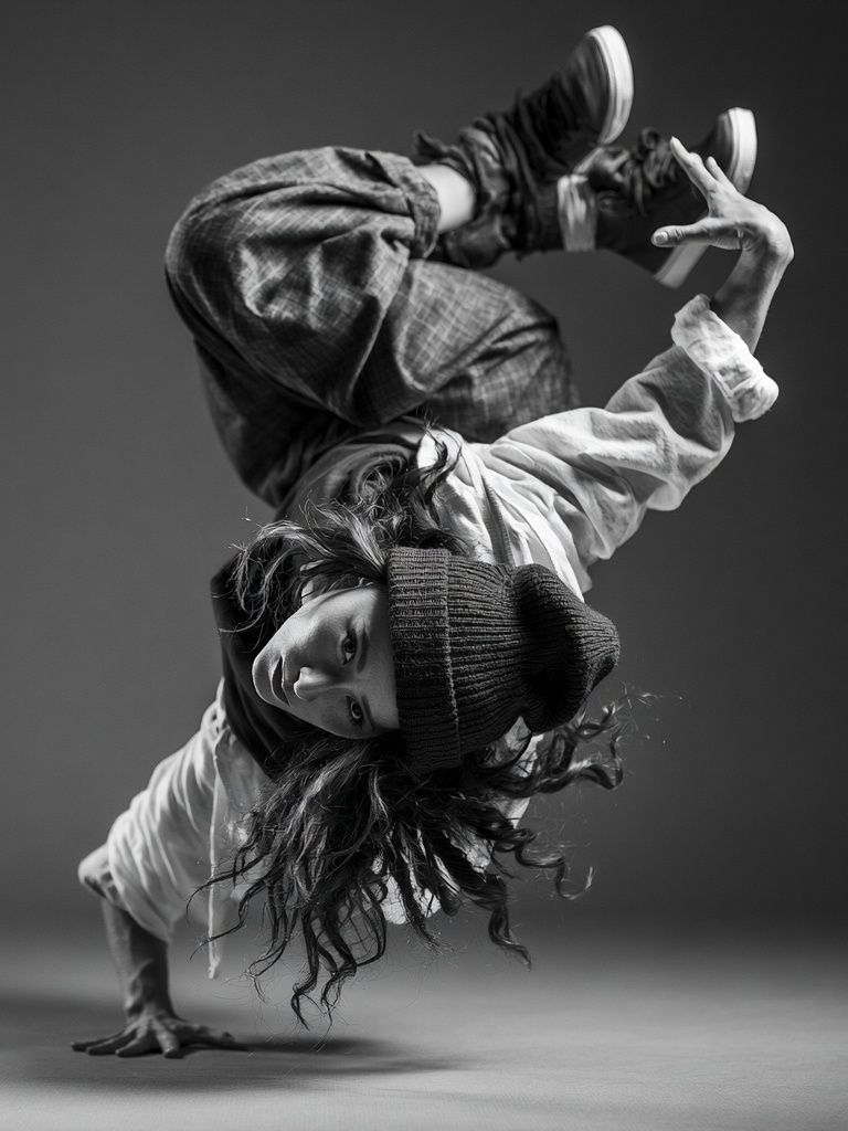 Breakdance Freeze Black-White Poster. poster detail