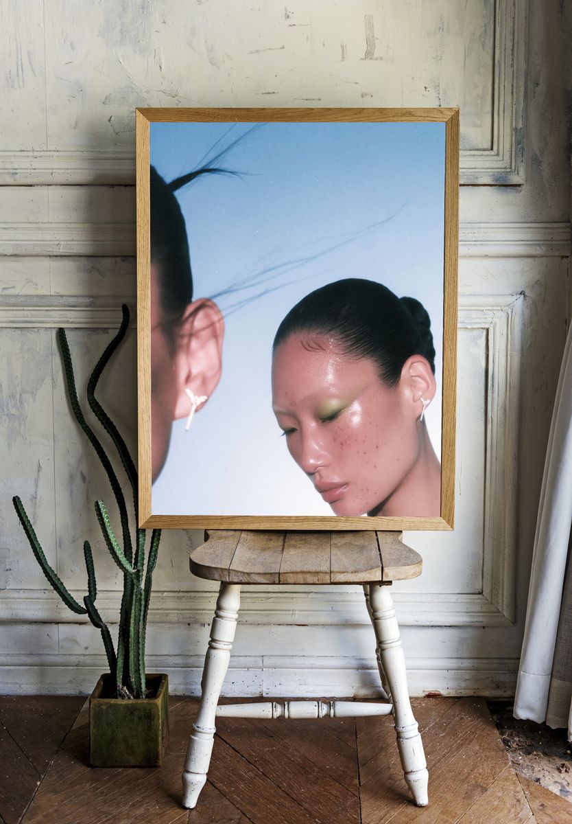 Glossy Portrait Photography Poster. — room view 1