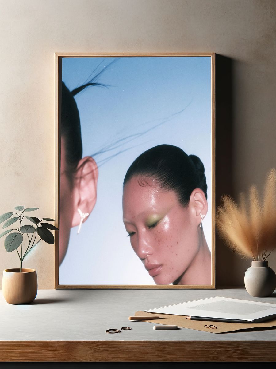 Glossy Portrait Photography Poster. — room view 2