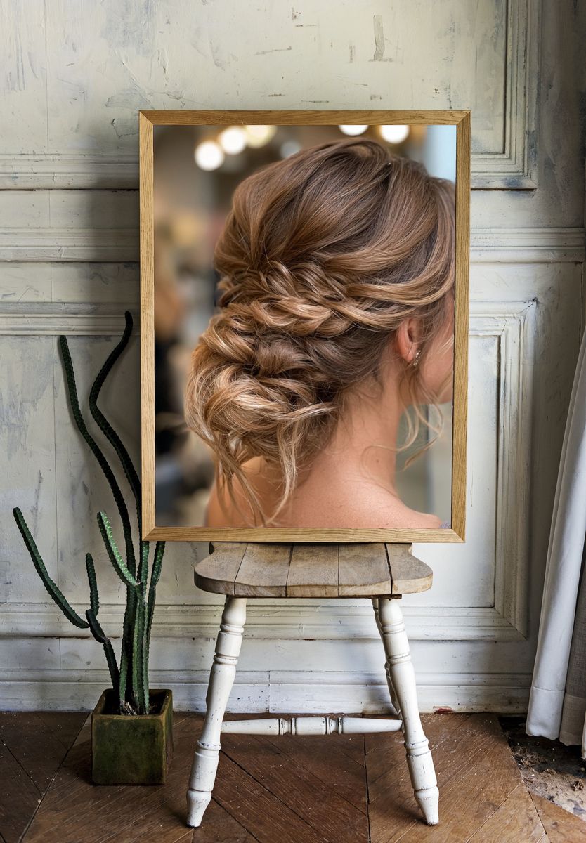 Braided Updo Portrait Print. room preview