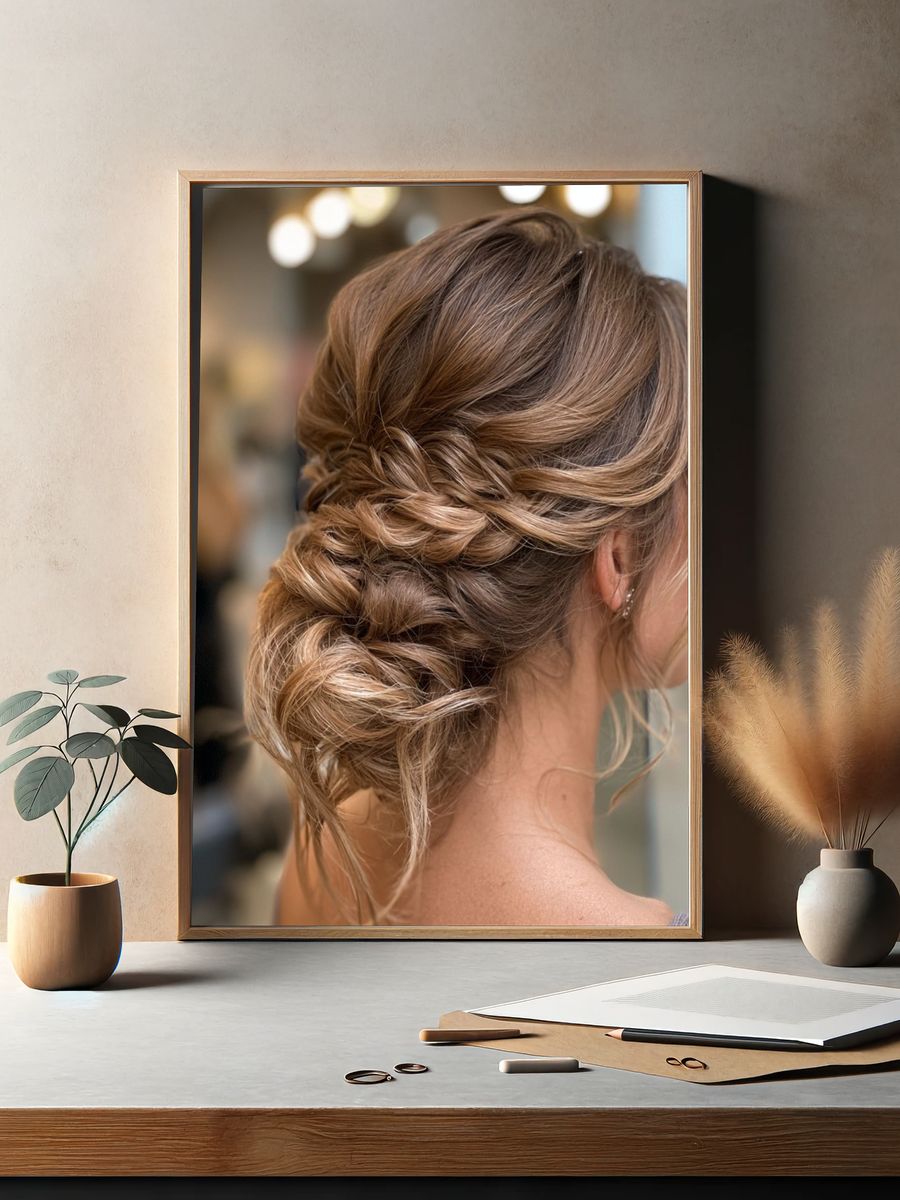 Braided Updo Portrait Print. — room view 2