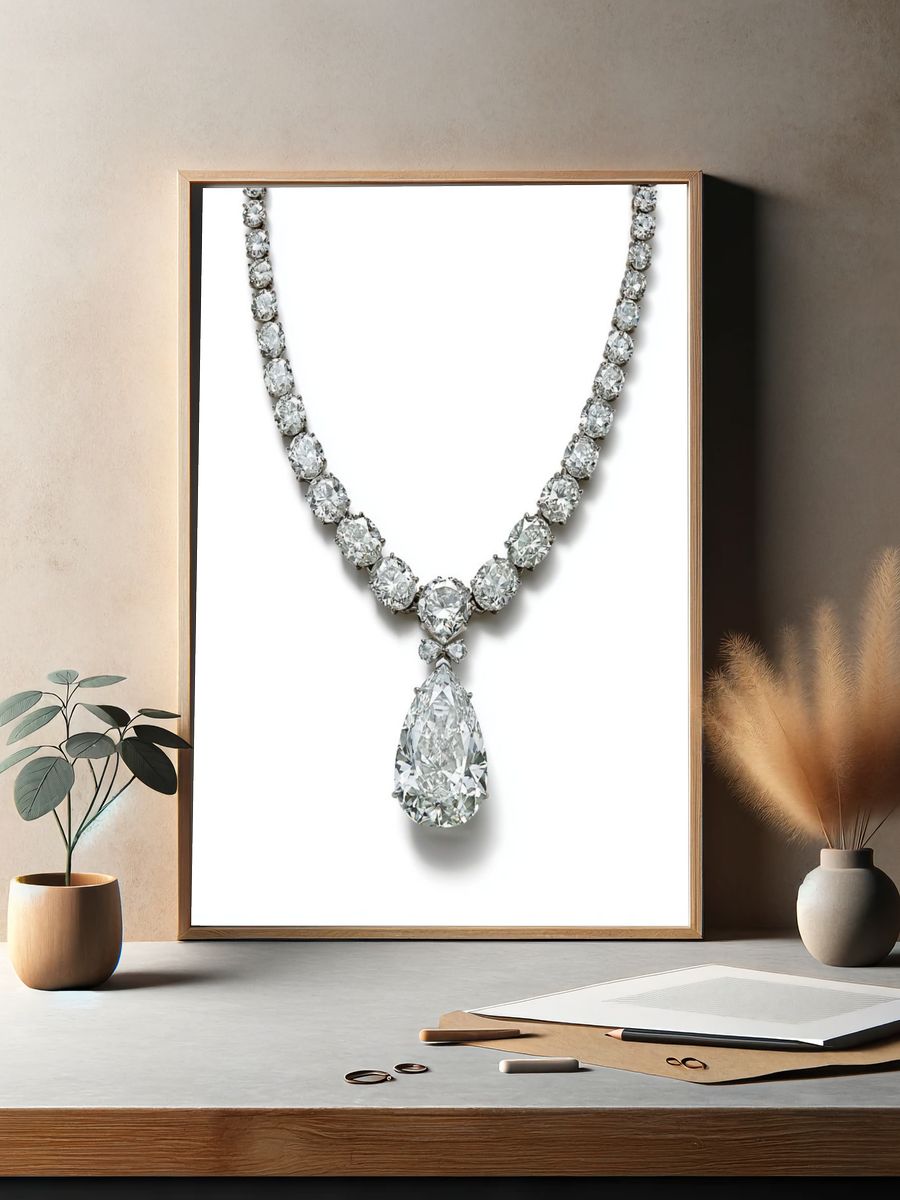 Diamond Necklace Photography Poster. — room view 2