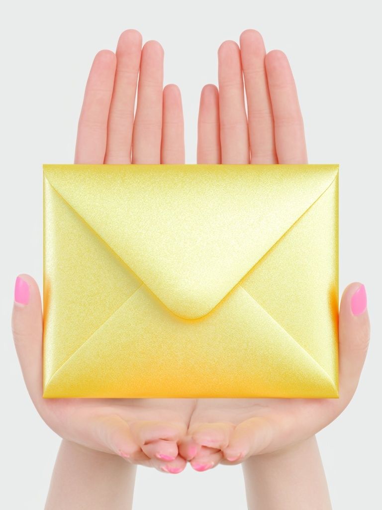 Golden Envelope Hands Photography Print. poster detail