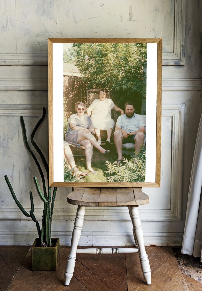 Backyard Family Portrait Photography Print. room preview