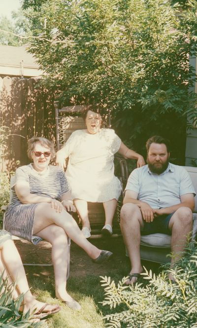 Backyard Family Portrait Photography Print. poster
