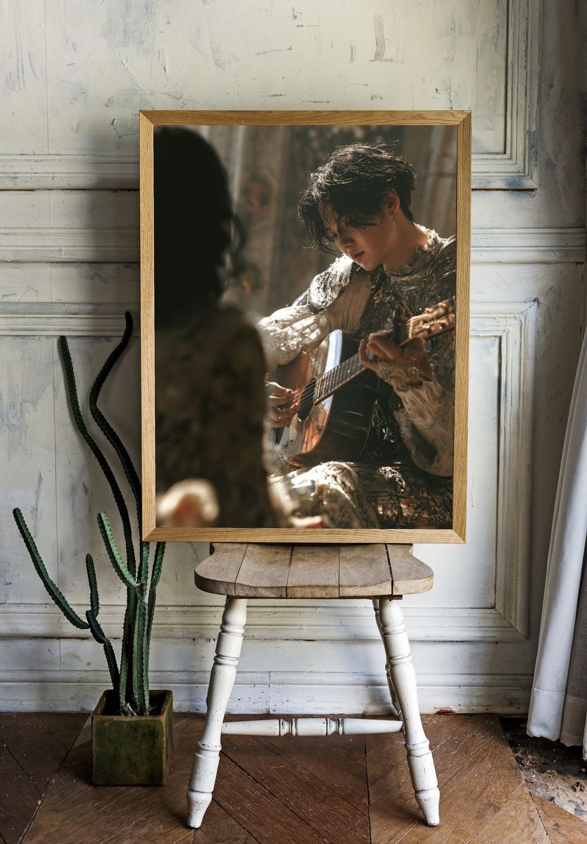 Guitarist in Silver Armor Poster. room preview