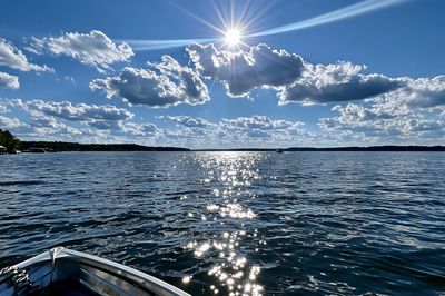 Sunlit Lake Horizon Photography Poster. poster