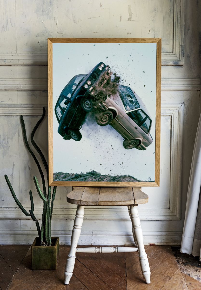 Car Crash Action Photography Poster. — room view 1