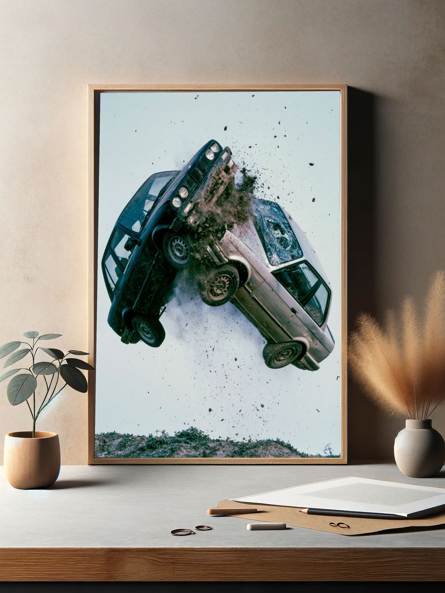 Car Crash Action Photography Poster. — room view 2