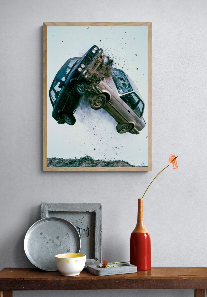 Car Crash Action Photography Poster. — room view 3