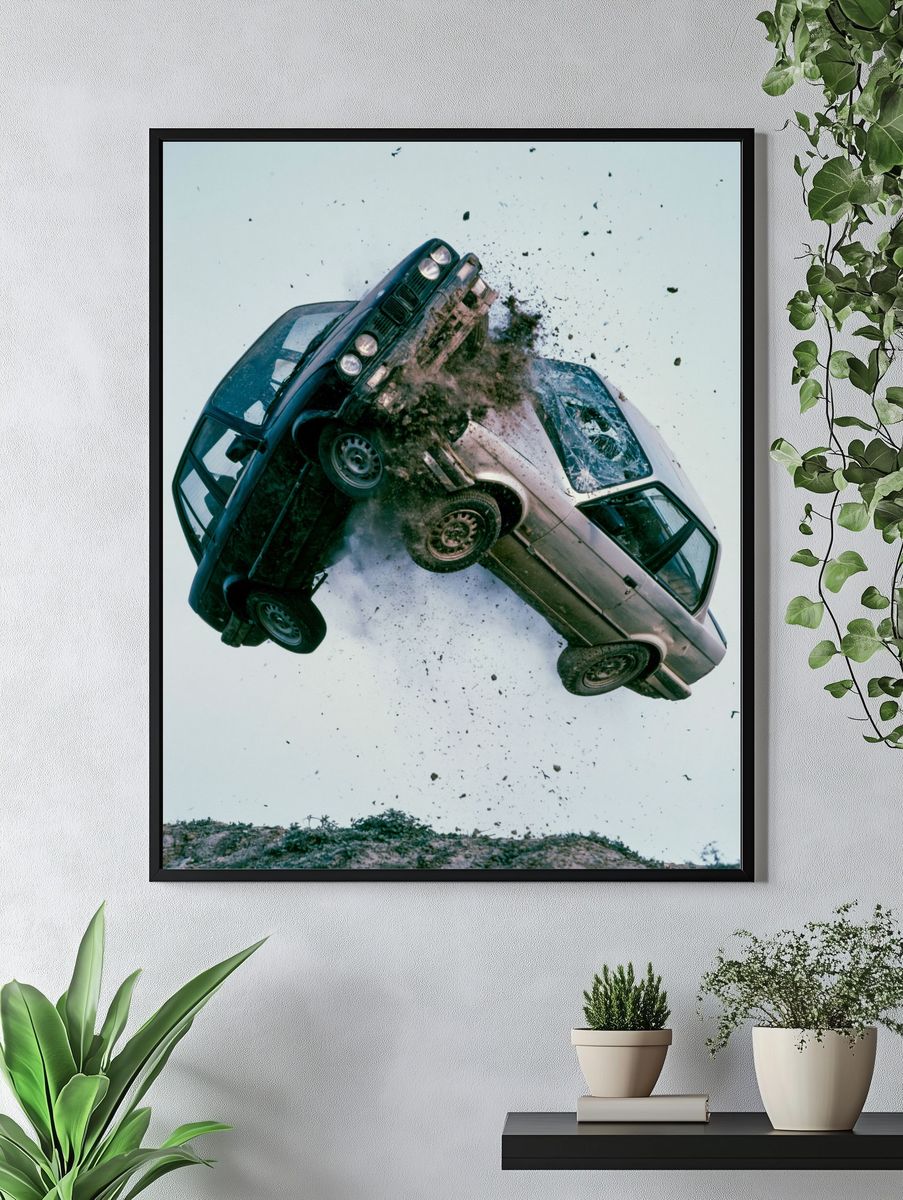 Car Crash Action Photography Poster. — room view 4