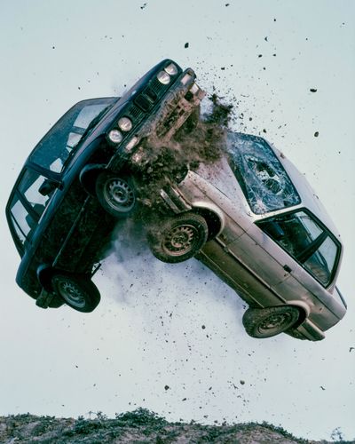 Car Crash Action Photography Poster. poster print