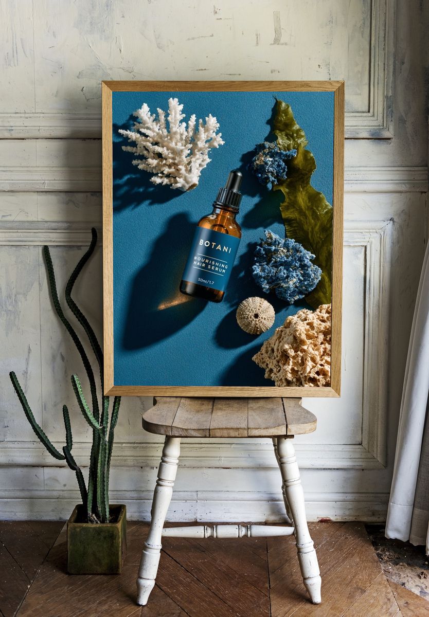 Coral Still Life Photography Poster. — room view 1
