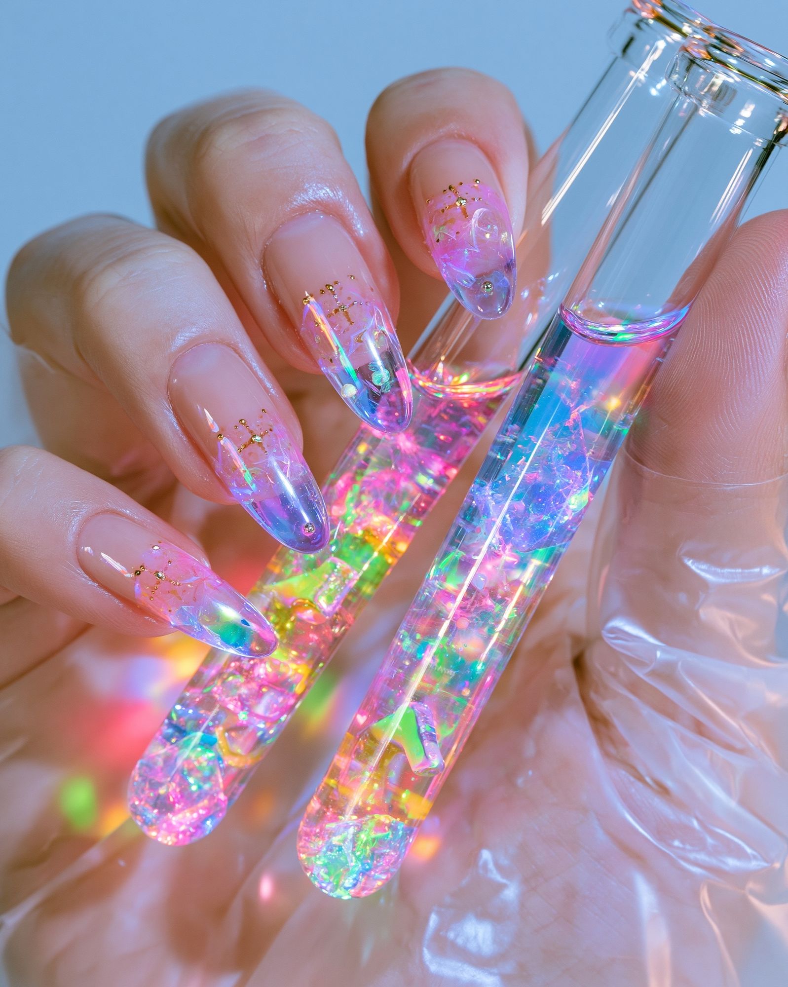 Holographic Nail Art Photography Poster. poster detail