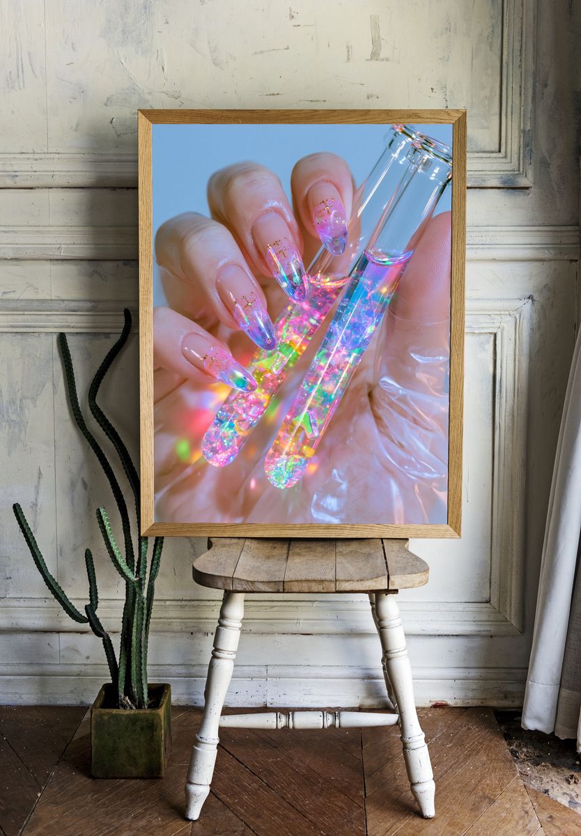 Holographic Nail Art Photography Poster. — room view 1