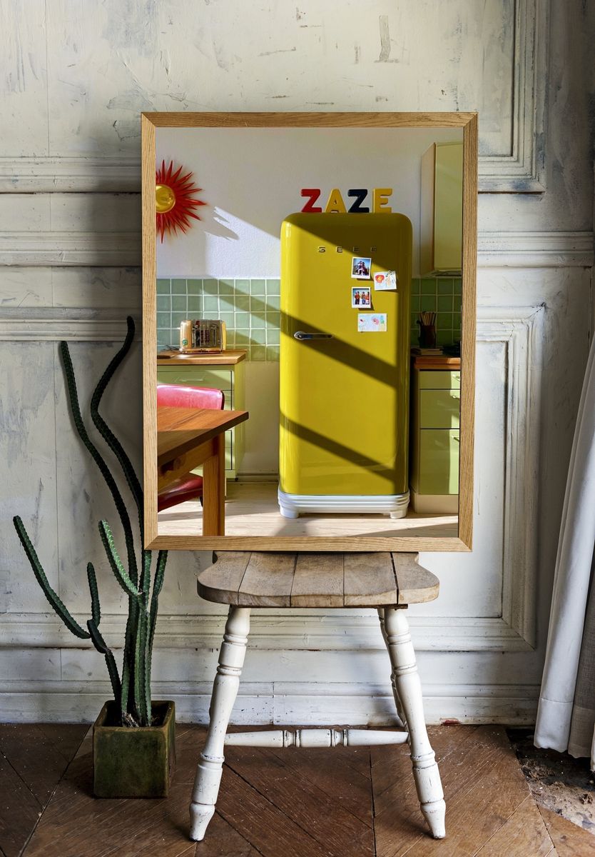 Retro Yellow Kitchen Interior Poster. room preview