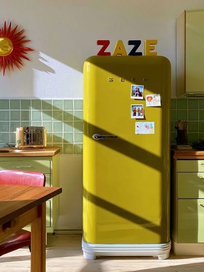 Retro Yellow Kitchen Interior Poster.
