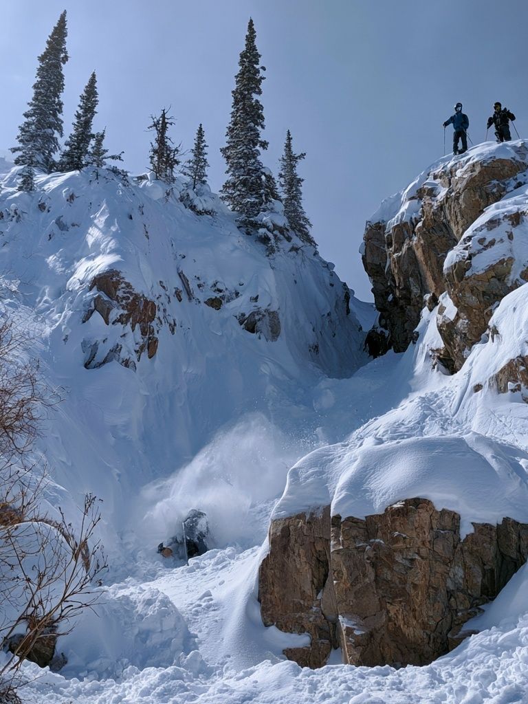 Snowy Mountain Skiing Photography Poster. poster detail