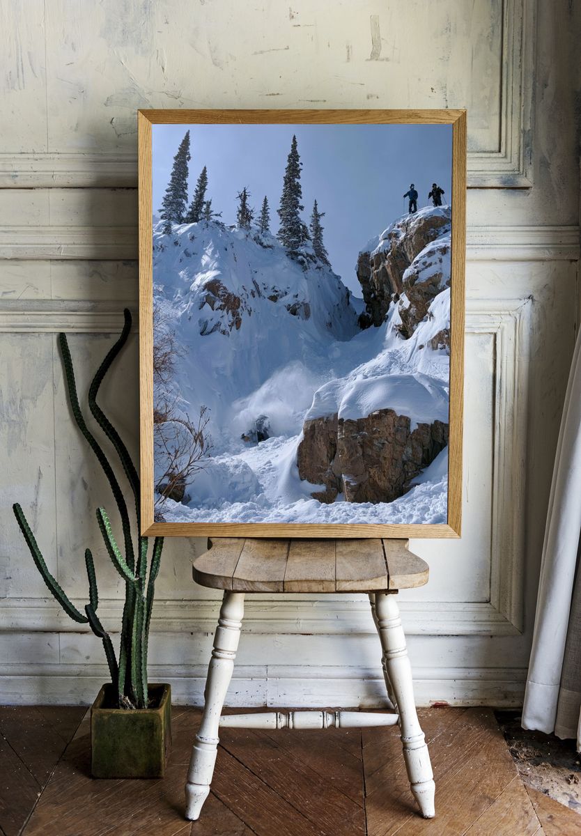 Snowy Mountain Skiing Photography Poster. room preview
