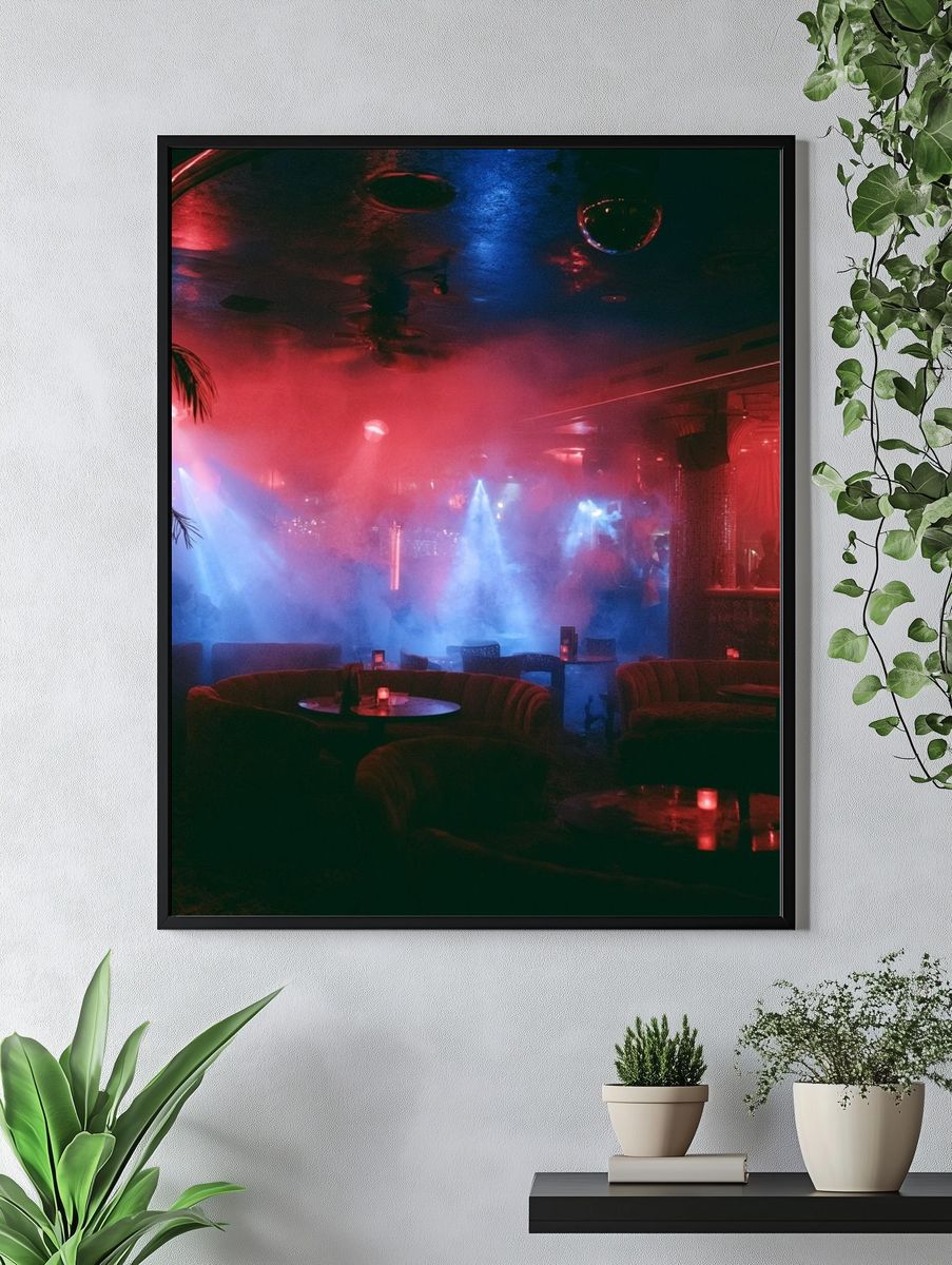 Neon Nightclub Interior Photography Poster. — room view 4