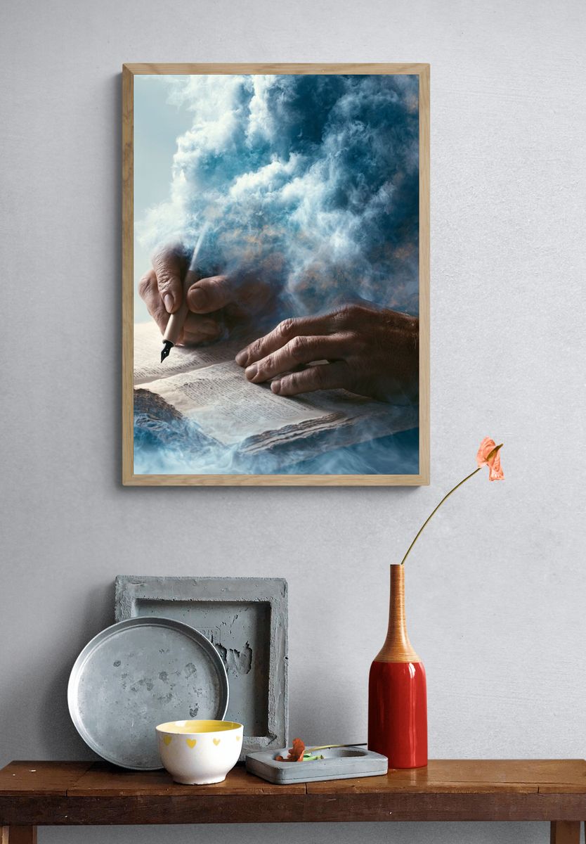 Mystic Writing Hands Photography Poster. — room view 3