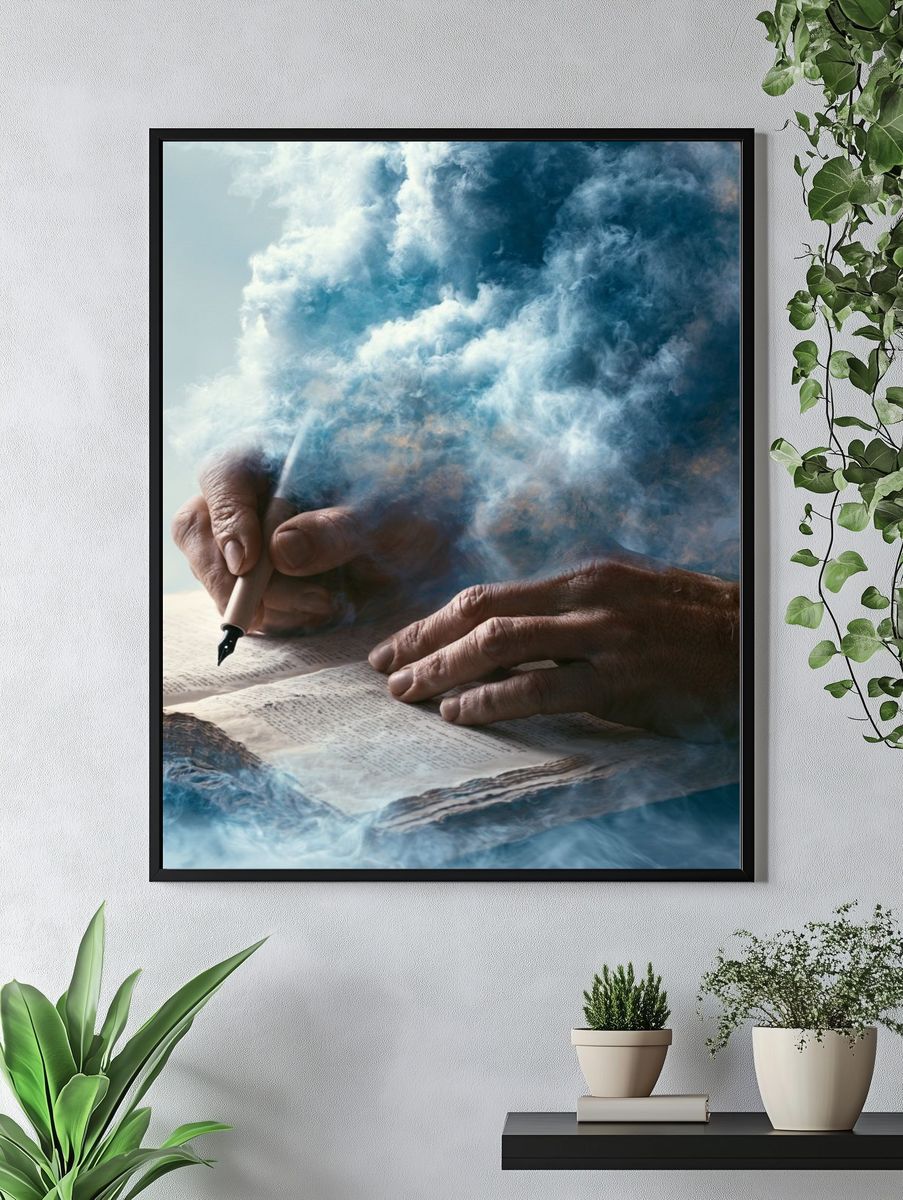 Mystic Writing Hands Photography Poster. — room view 4
