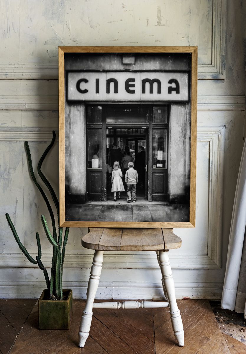 Cinema Entrance Black-White Print. — room view 1