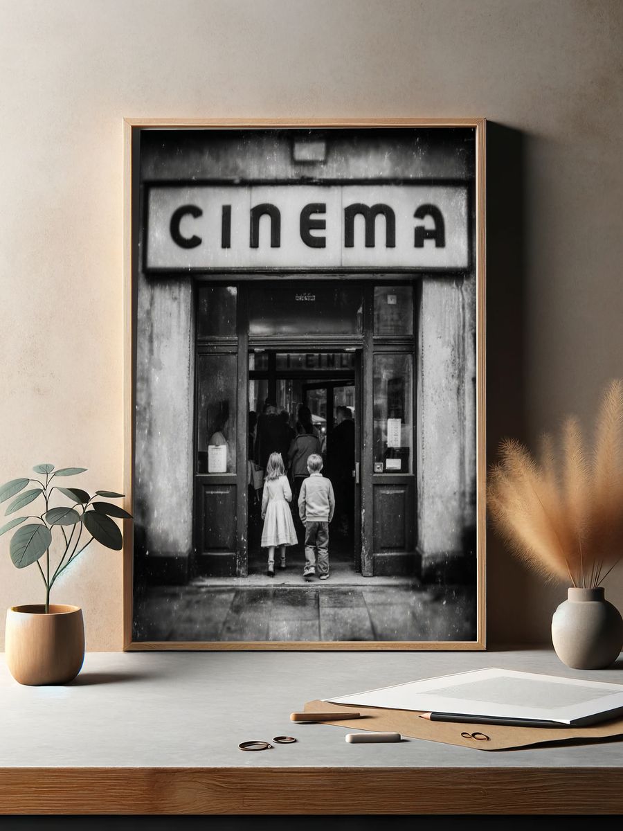 Cinema Entrance Black-White Print. — room view 2