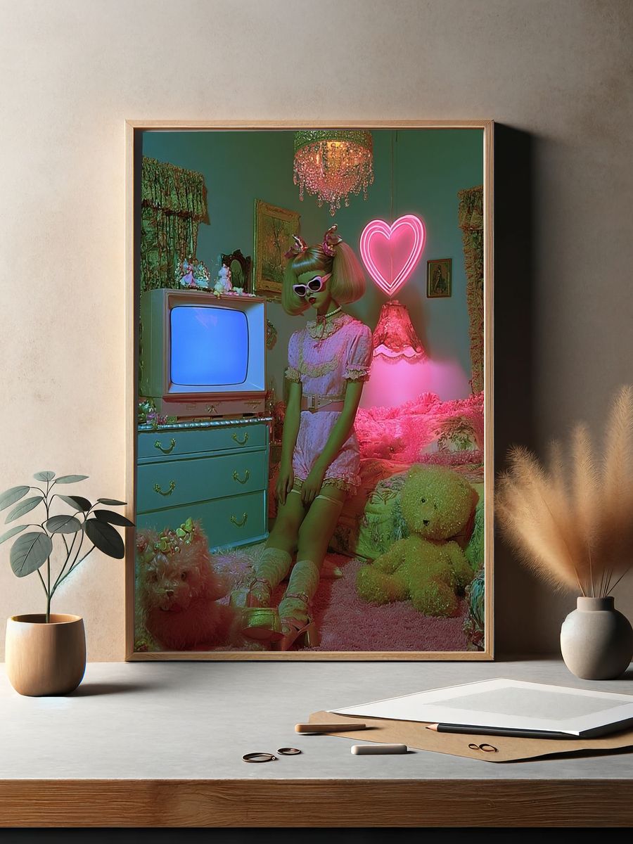 Neon Doll Room Photography Poster. — room view 2
