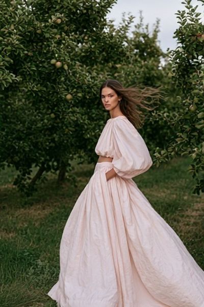 Woman in Orchard Fashion Poster.
