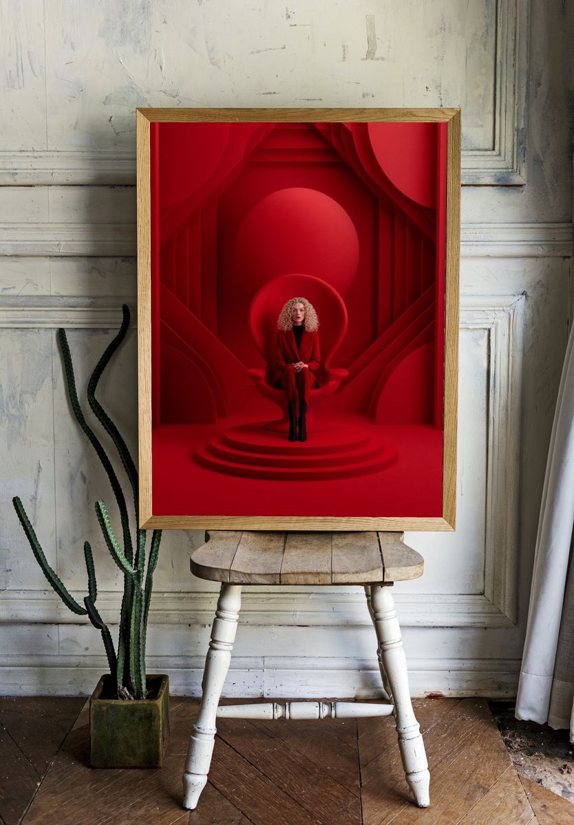 Crimson Throne Portrait Poster. — room view 1