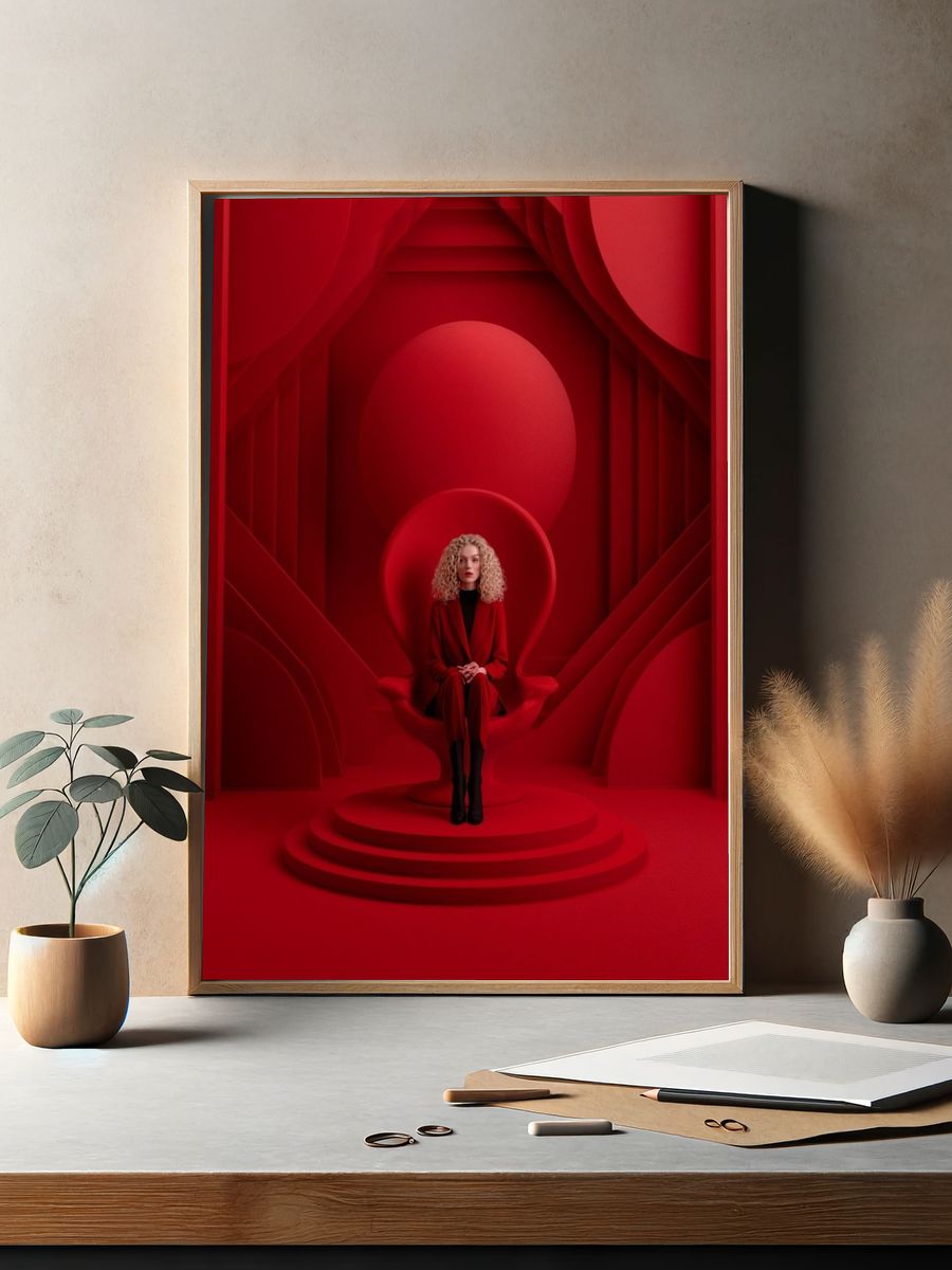 Crimson Throne Portrait Poster. — room view 2
