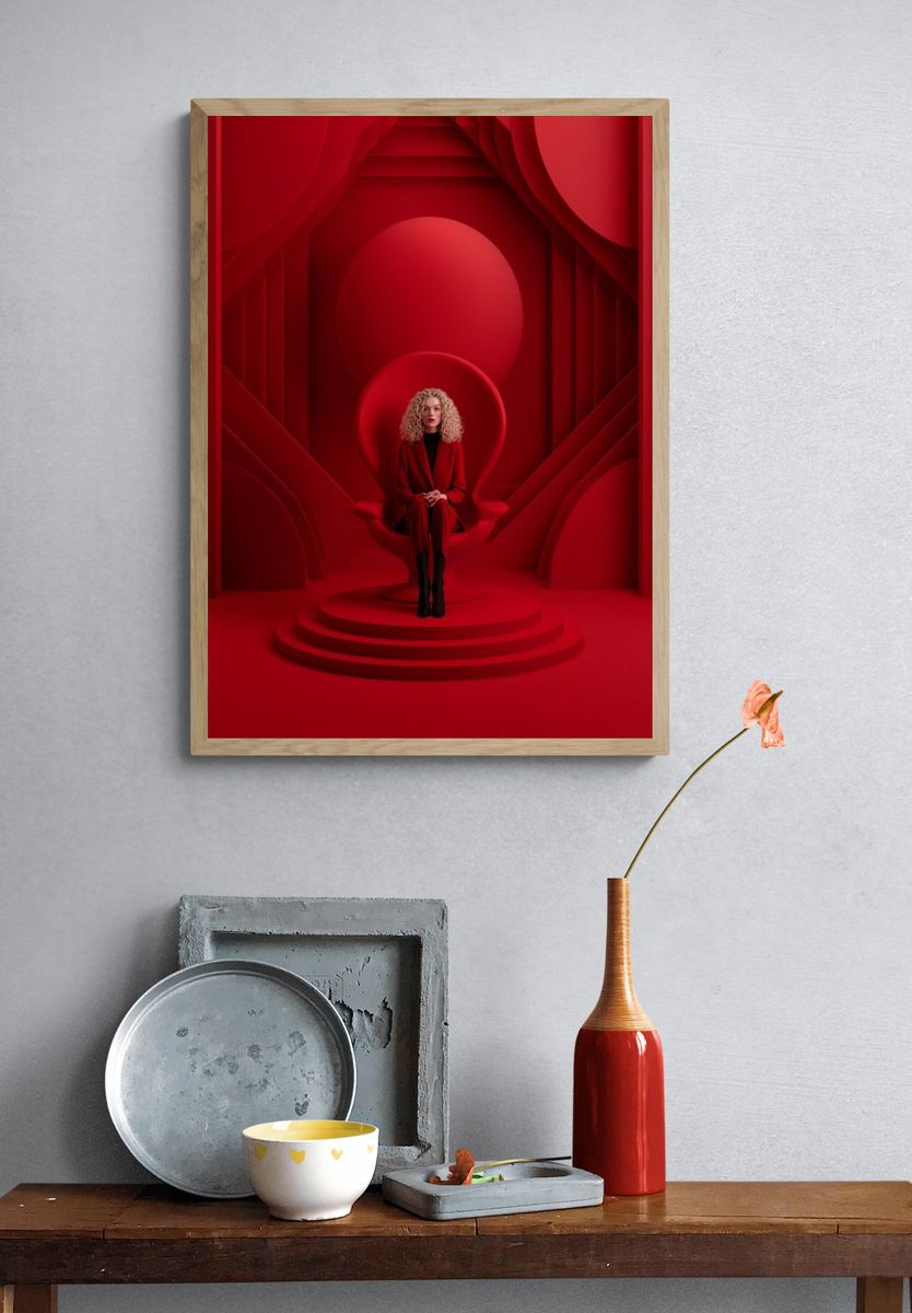 Crimson Throne Portrait Poster. — room view 3