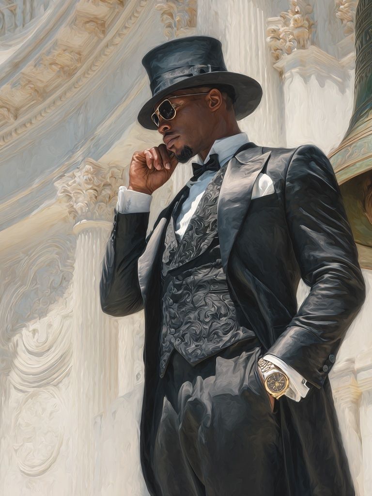 Elegant Gentleman Portrait Print. poster detail