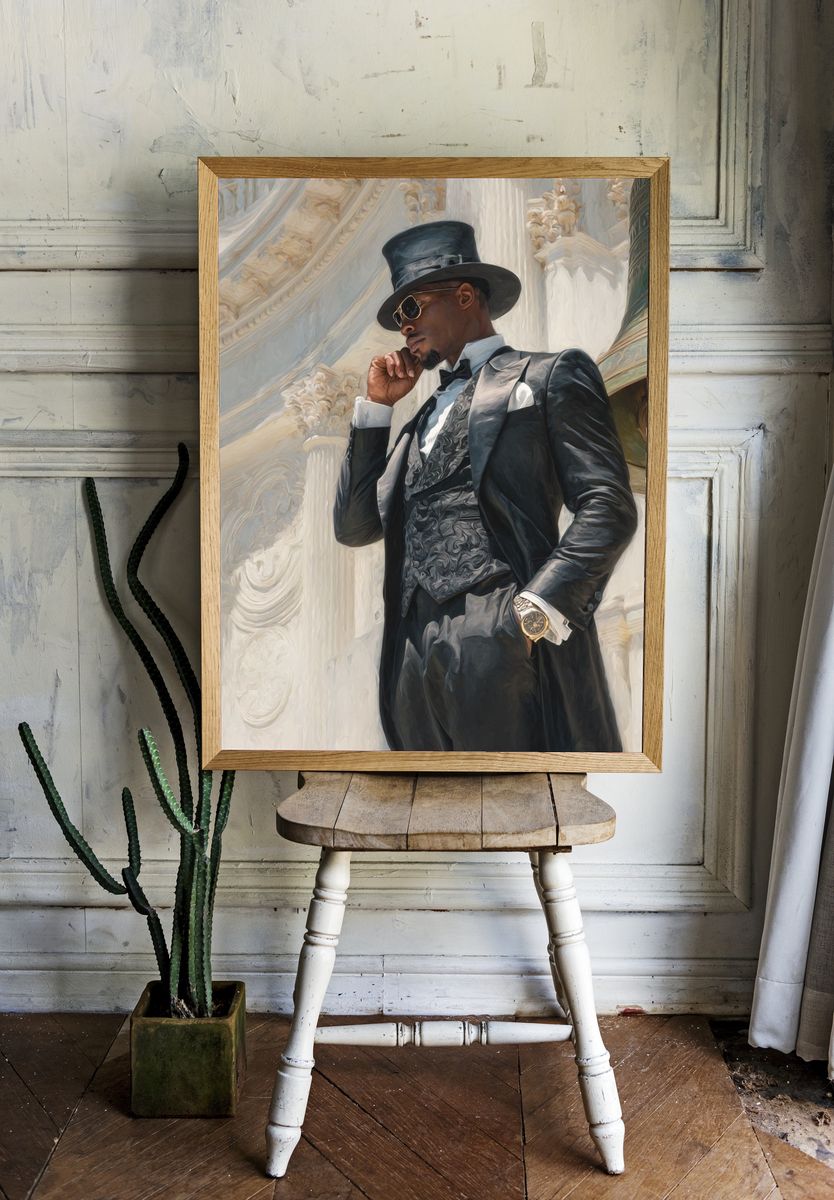 Elegant Gentleman Portrait Print. room preview