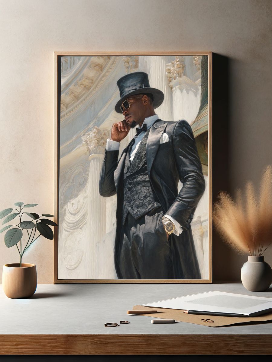 Elegant Gentleman Portrait Print. — room view 2