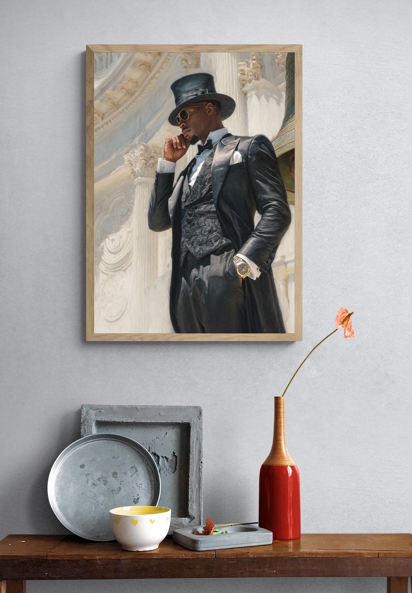 Elegant Gentleman Portrait Print. — room view 3