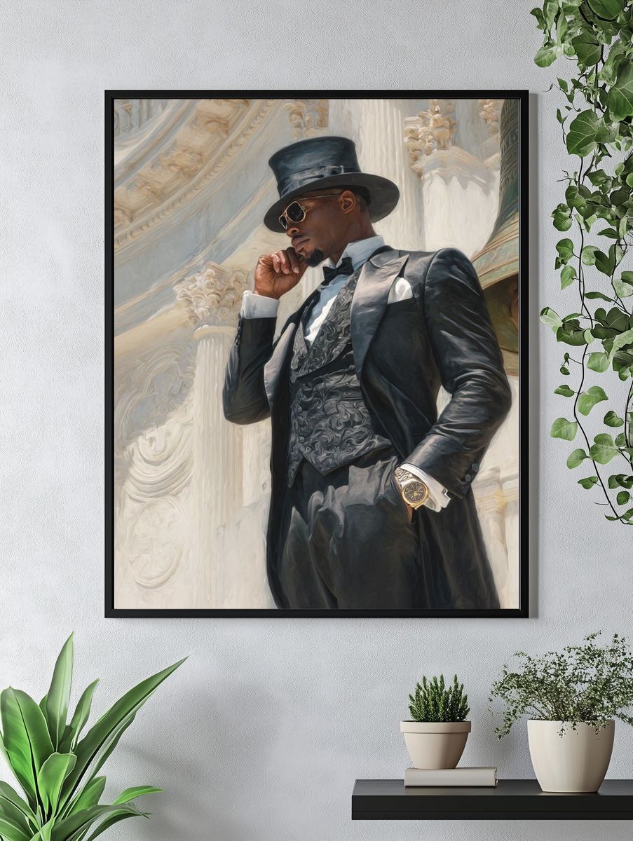 Elegant Gentleman Portrait Print. — room view 4