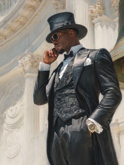 Elegant Gentleman Portrait Print. poster