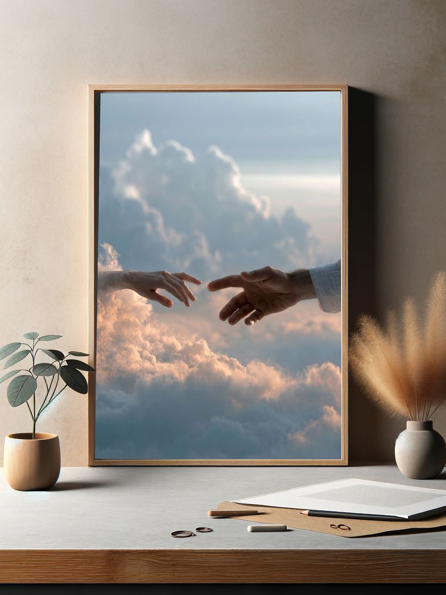 Hands in the Clouds Photography Print. — room view 2