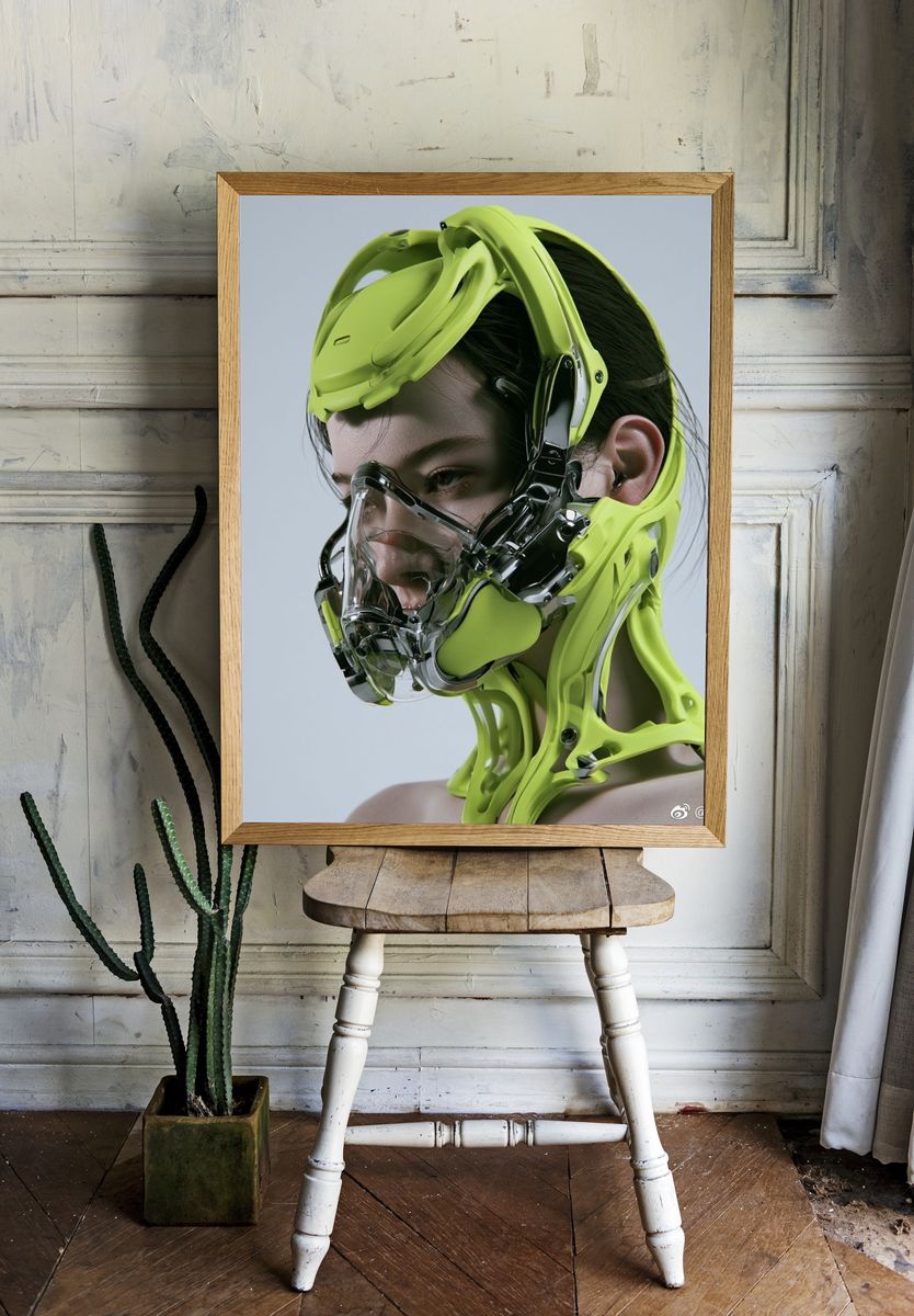 Cyborg Portrait Photography Poster. room preview