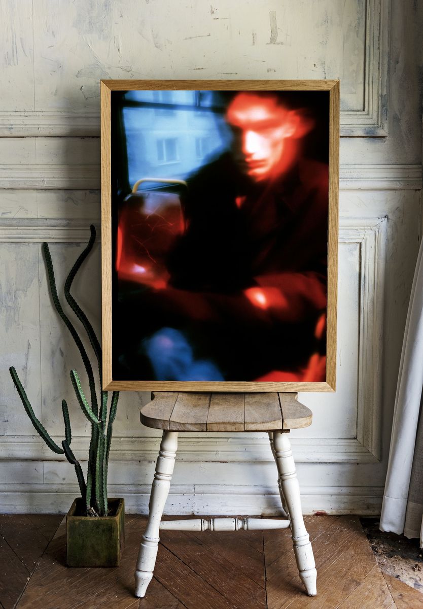 Blurred Red Figure Photography Poster. room preview