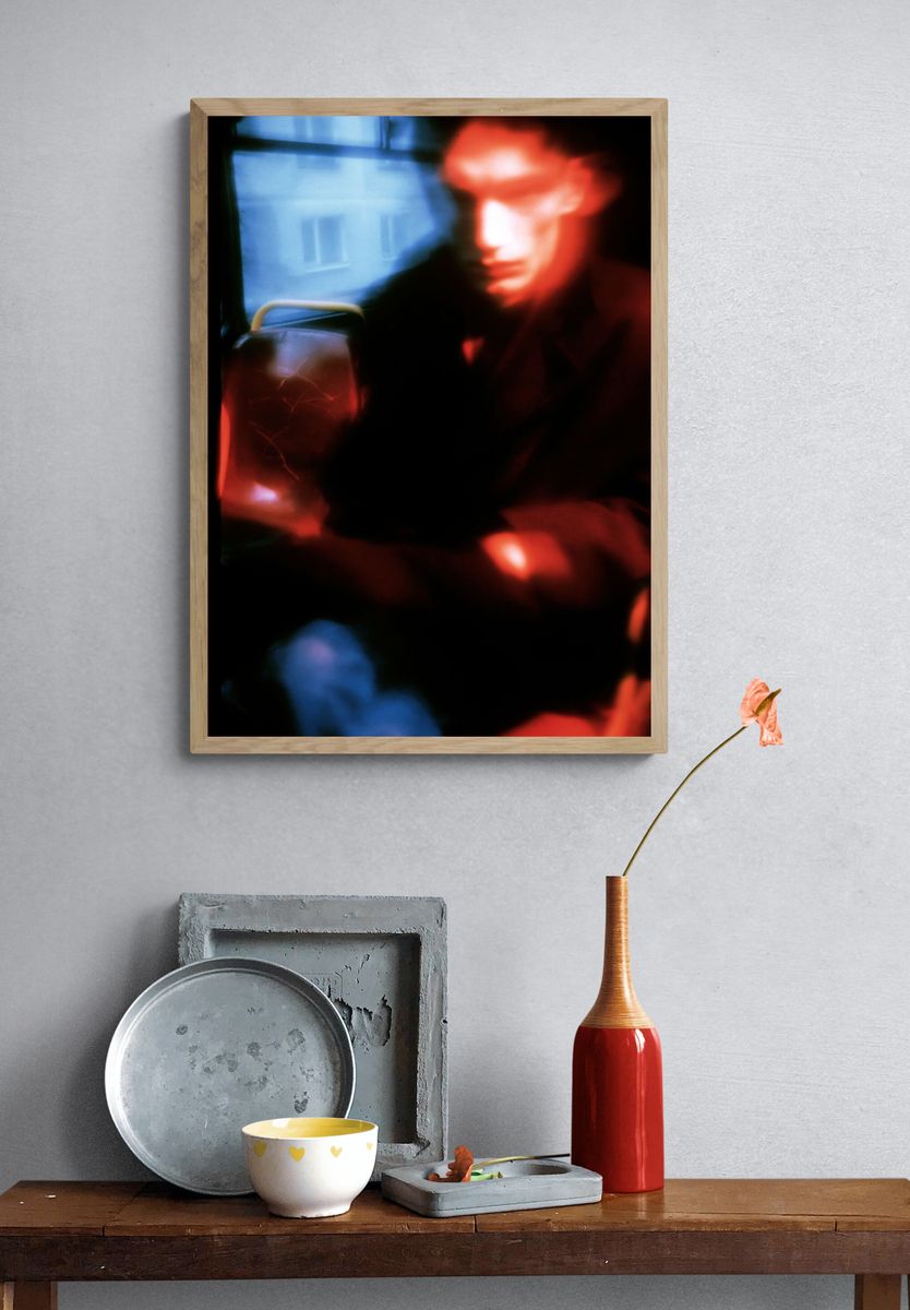 Blurred Red Figure Photography Poster. — room view 3