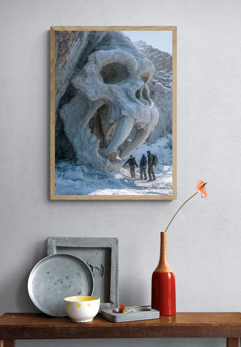 Ice Age Skull Cave Photography Poster. — room view 3
