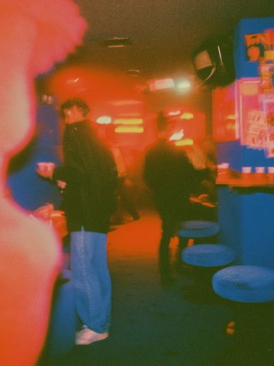 Neon Club Scene Photography Poster.