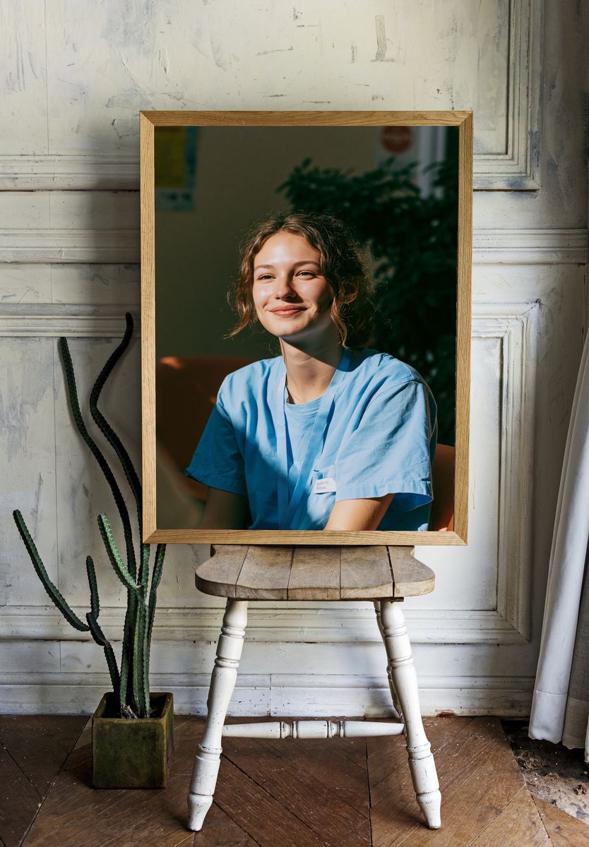 Smiling Nurse Portrait Poster. room preview