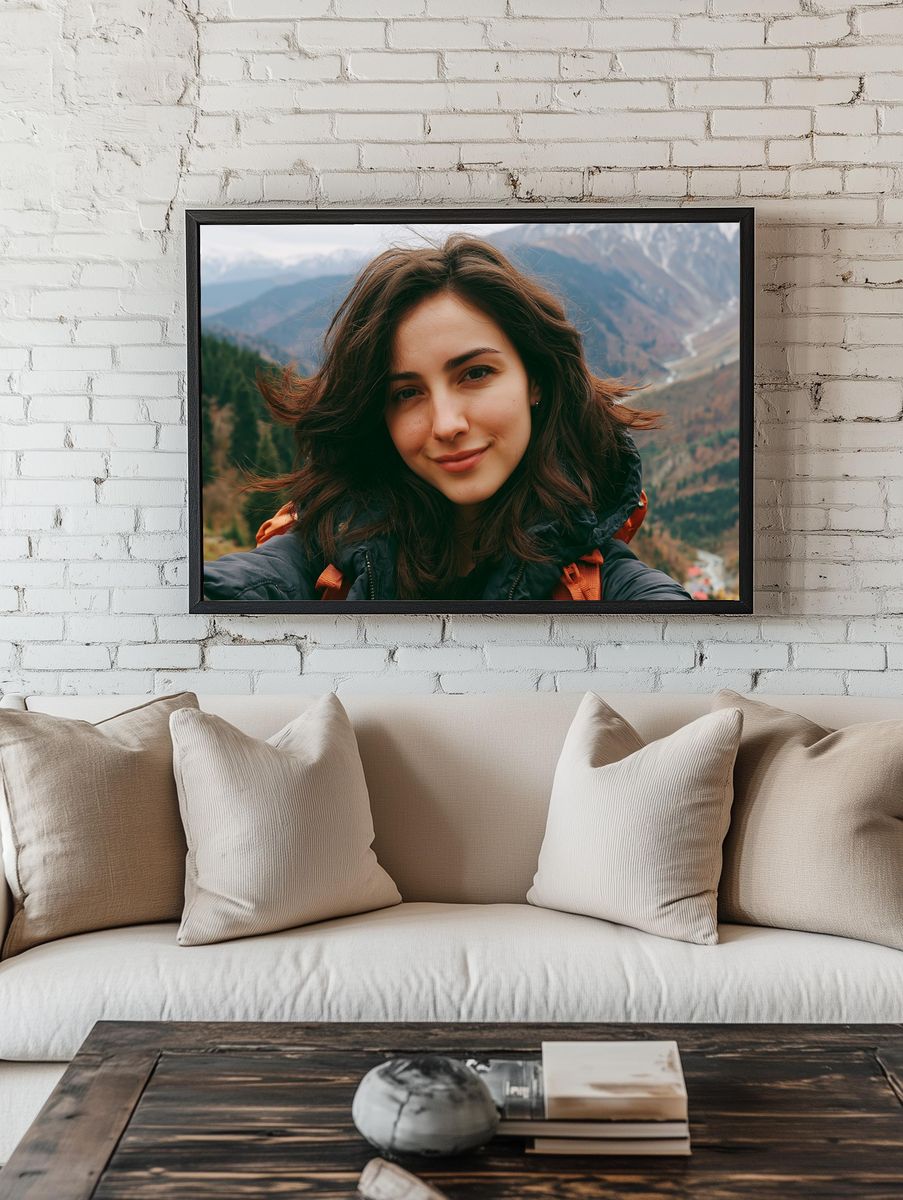 Mountain Selfie Portrait Photography Poster. — room view 1