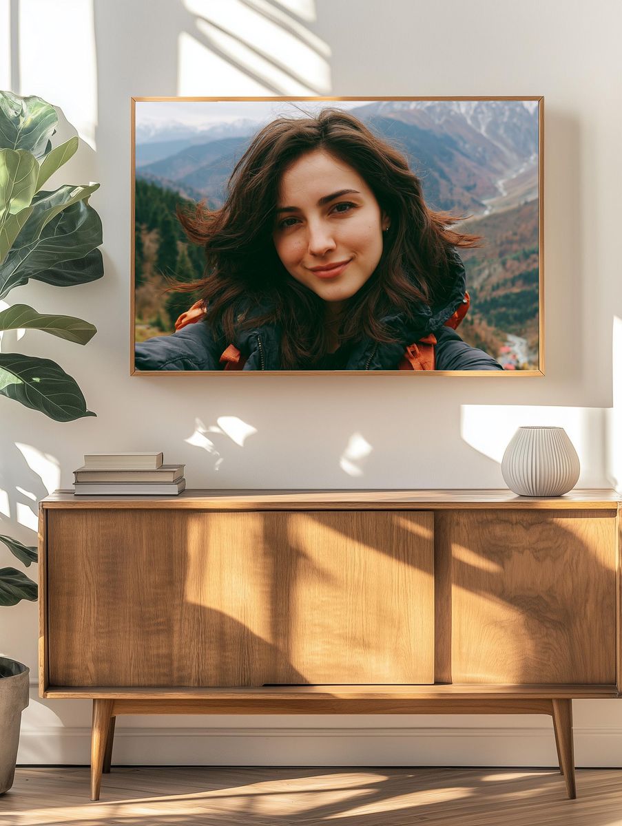 Mountain Selfie Portrait Photography Poster. — room view 3